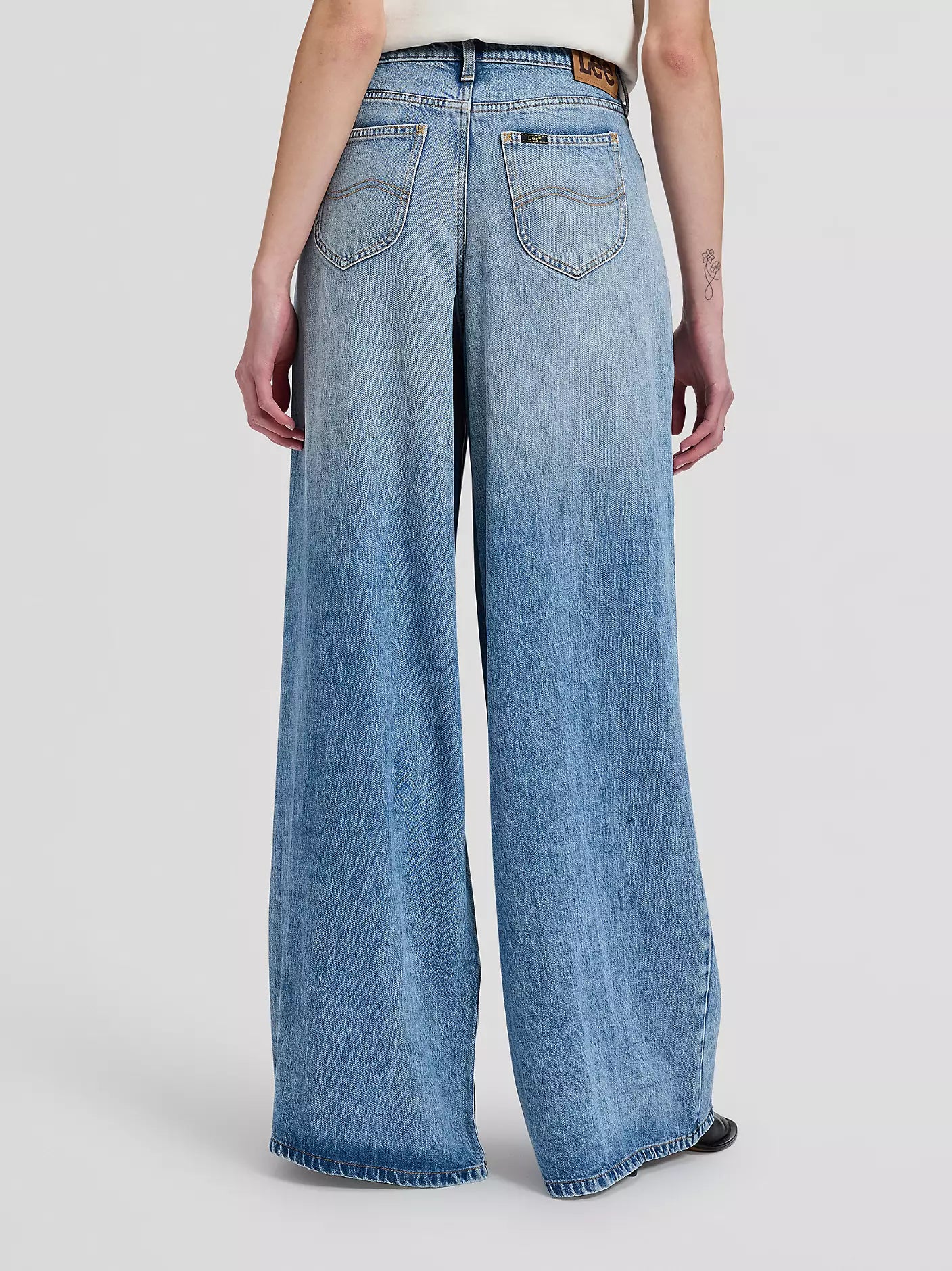 Pleated Jeans Preppy Blue