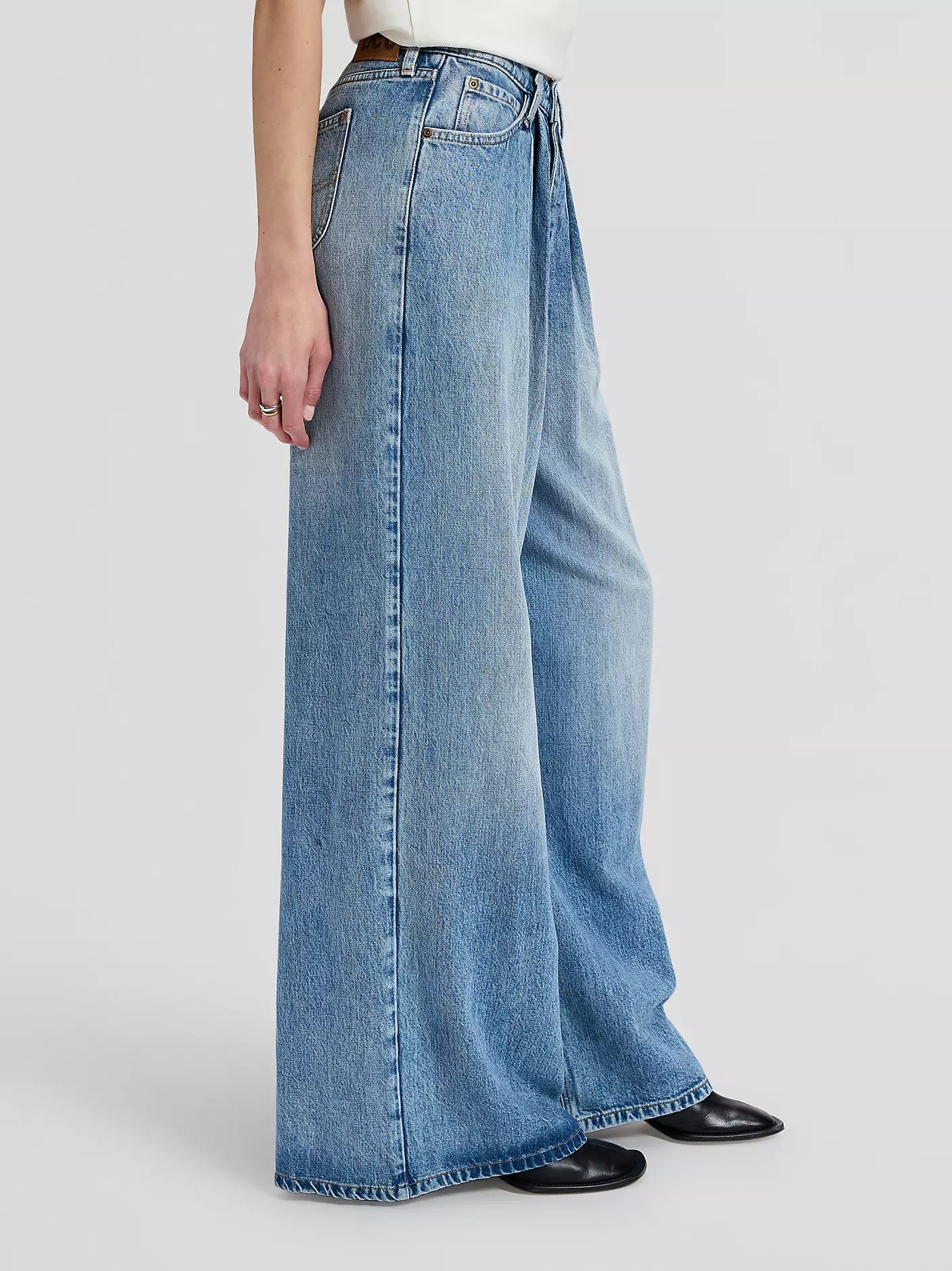 Pleated Jeans Preppy Blue