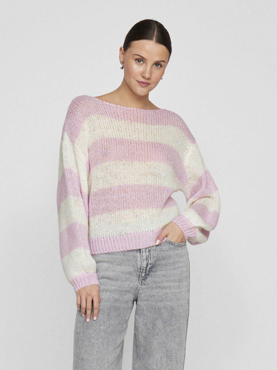 Choca Knit Cloud Dancer/Winsome Orchid