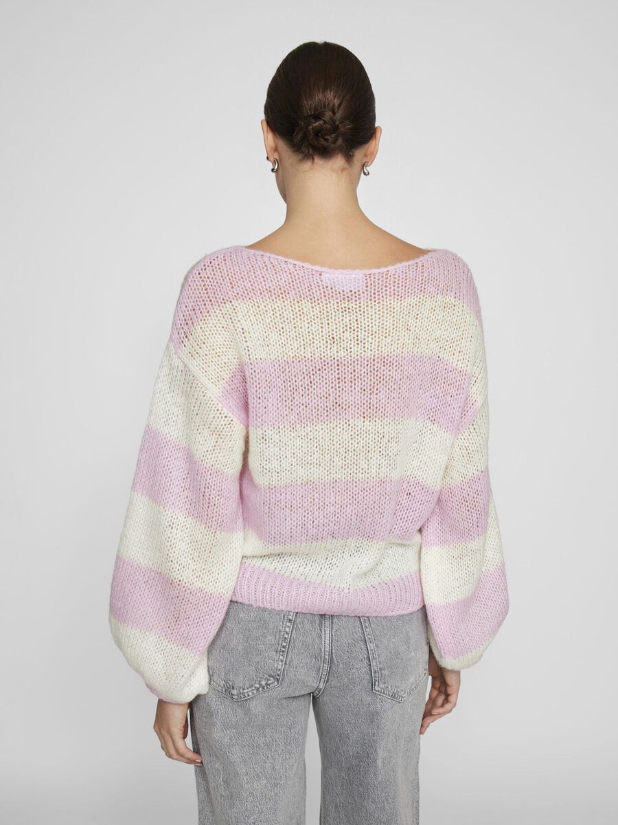 Choca Knit Cloud Dancer/Winsome Orchid