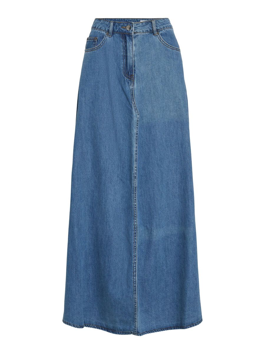 Feather Ankle Denim Skirt