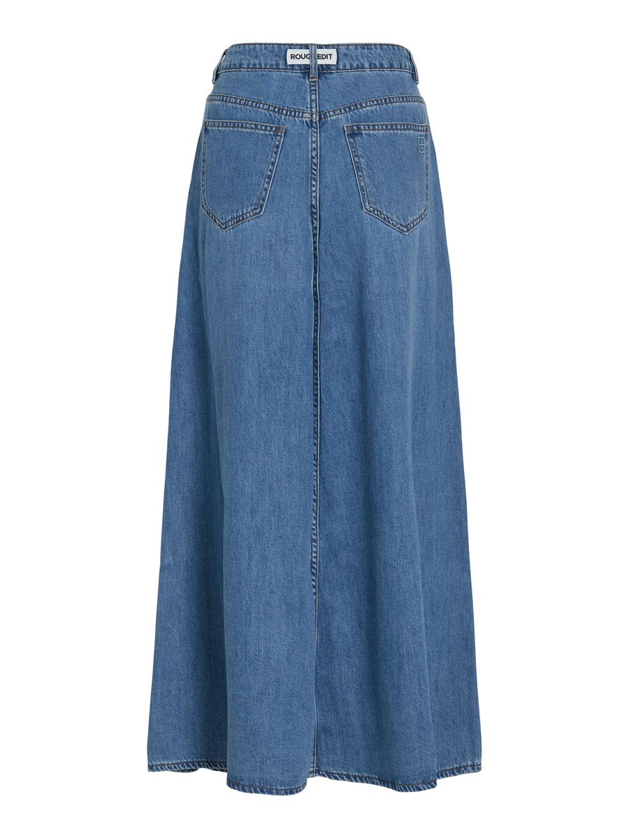 Feather Ankle Denim Skirt