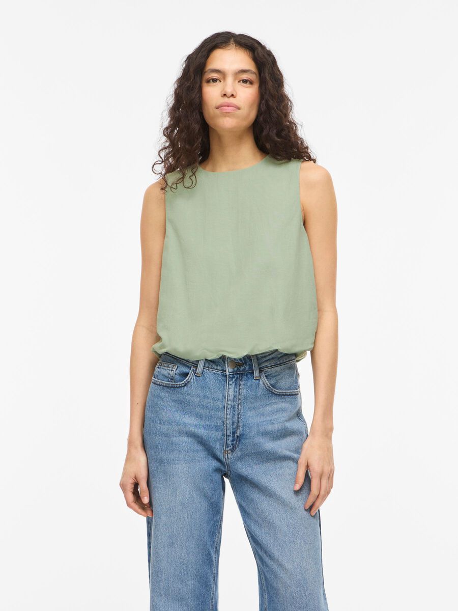Prisilla Balloon Top Smoke Green