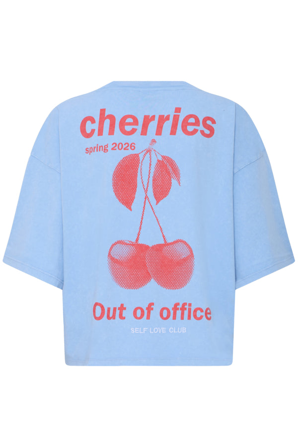 Nica Shirt Powder Blue/Fiery Red