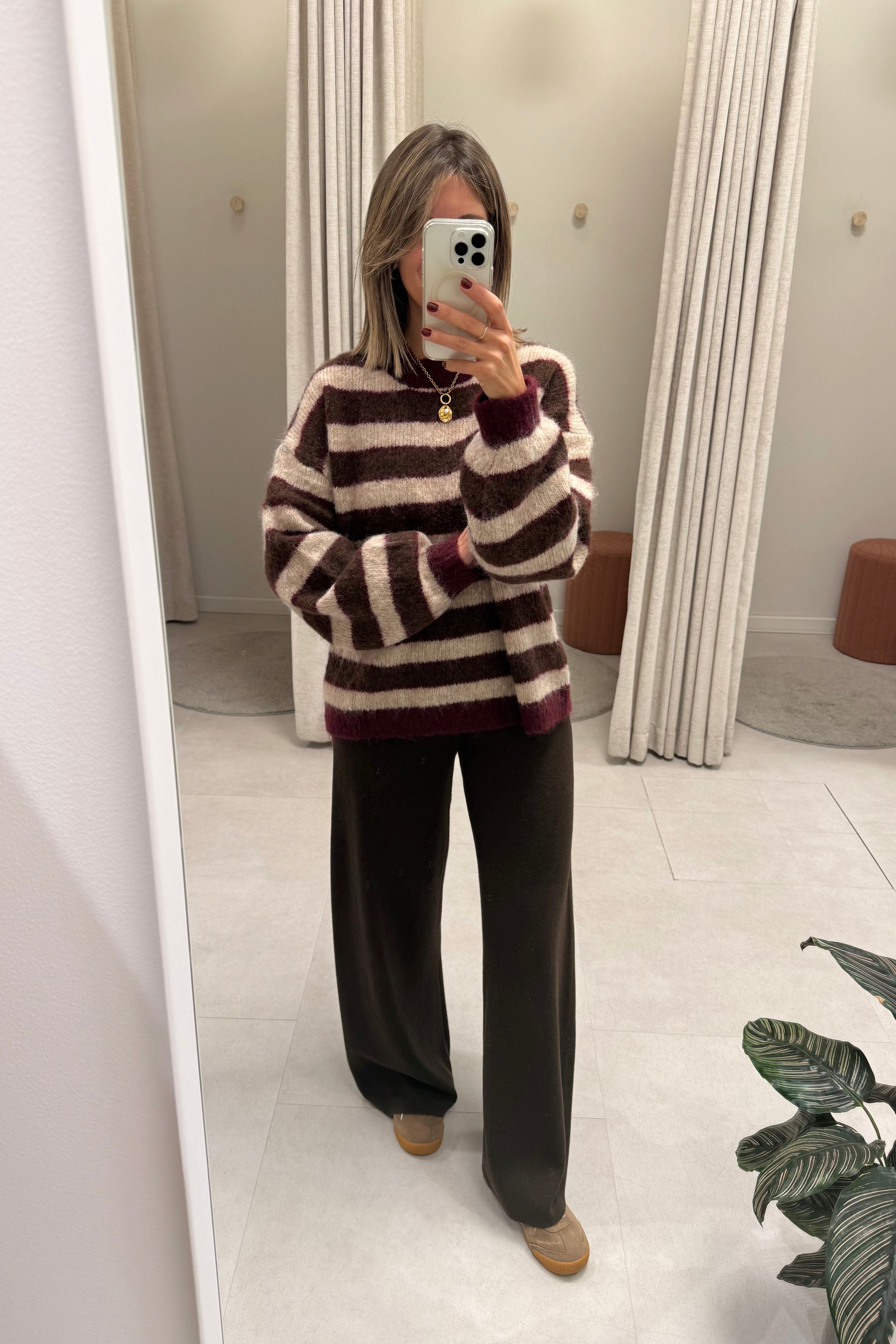 Mia Knit Bordeaux/Coffee