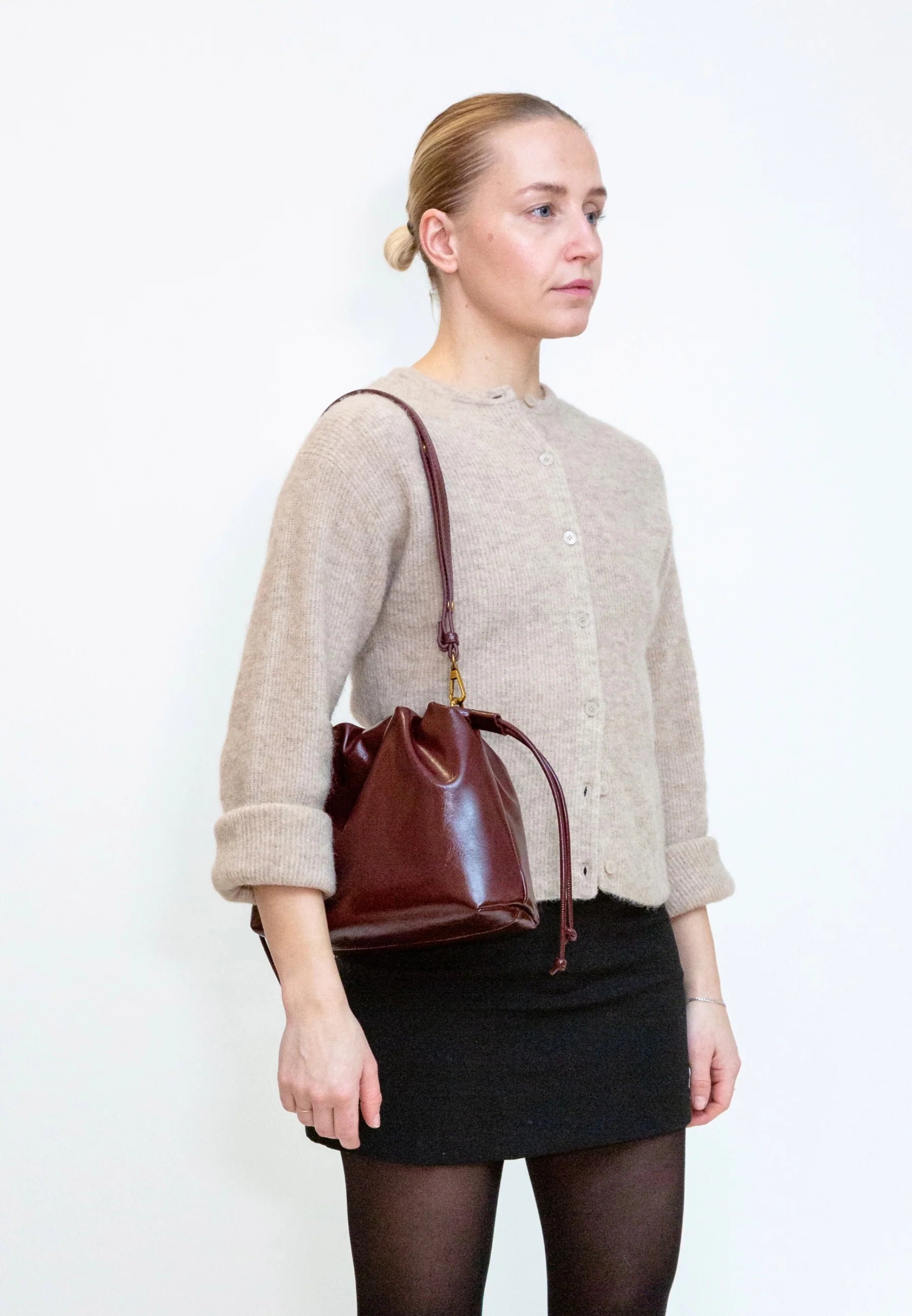 Arcane Raw Structure Bag - Burgundy