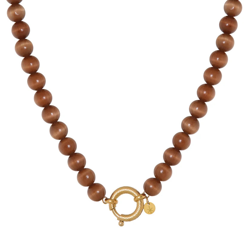 Brown Cat Eye Snake Necklace