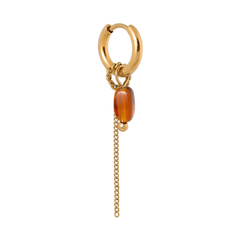 Chain Oval Brown Hoop Gold