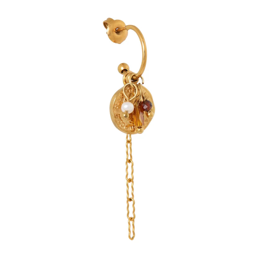 Coin Long Hoop Gold
