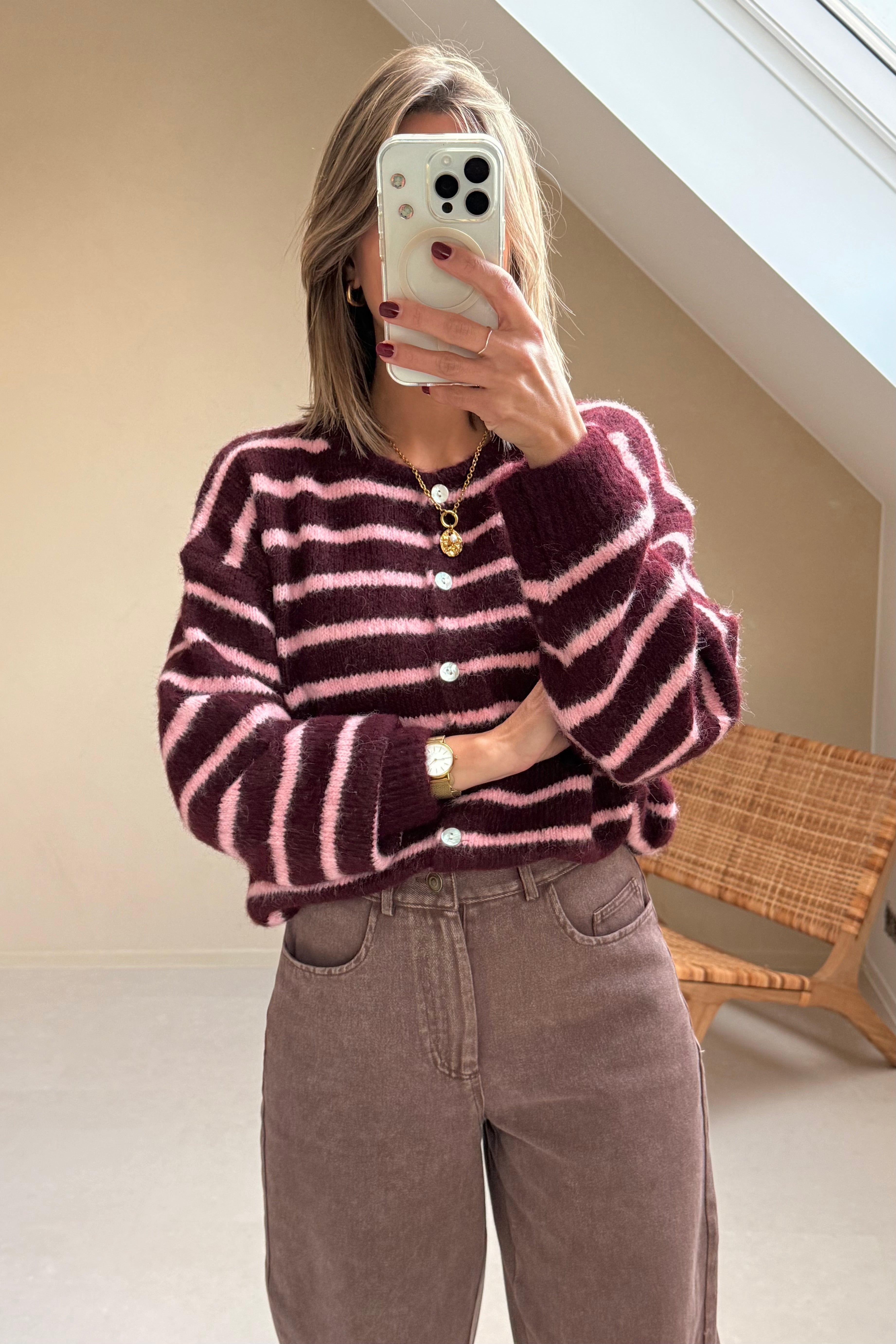 Liva Knit Burgundy/Rose