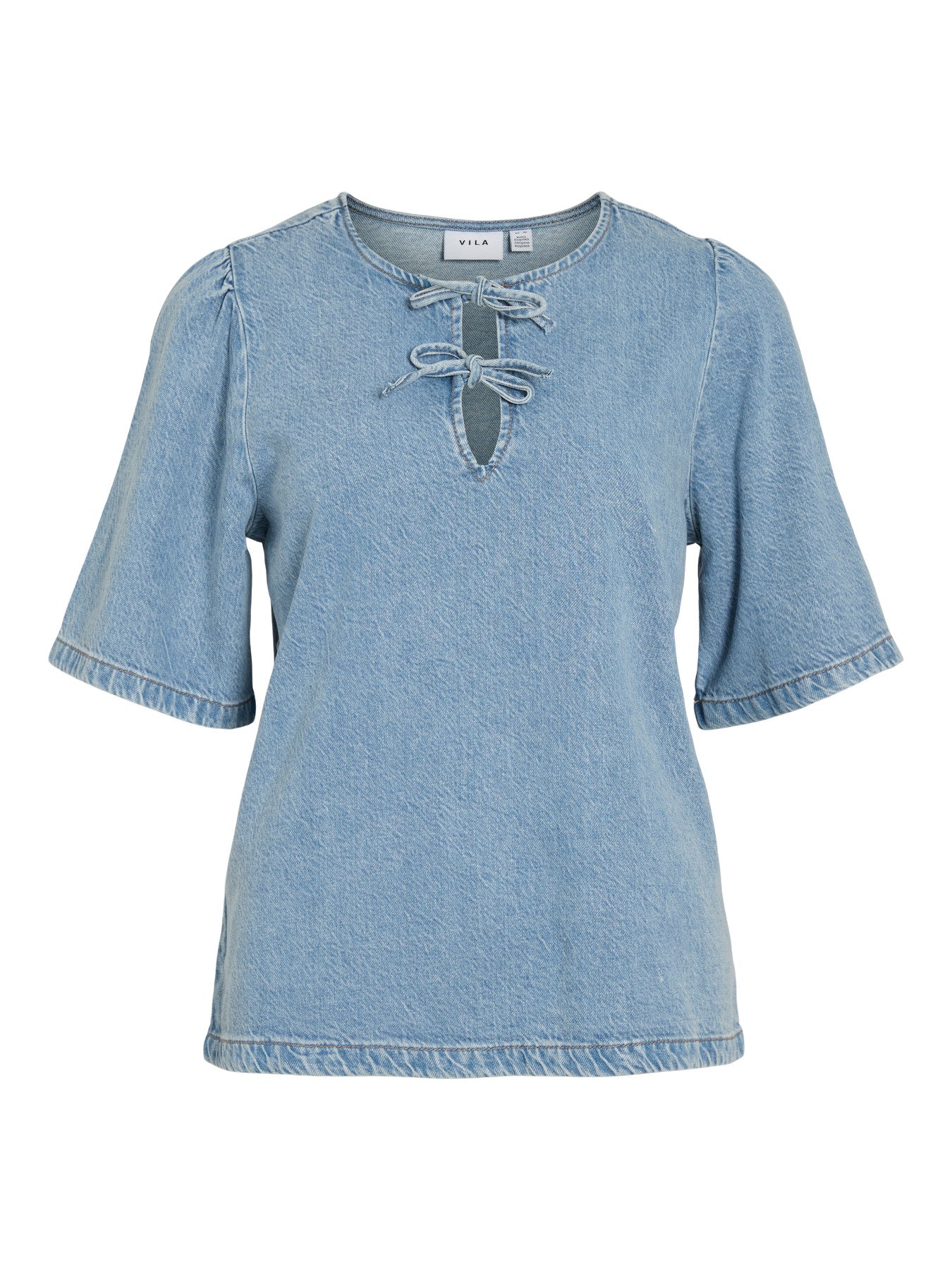 Kiki Tie Denim Top Light Blue Denim