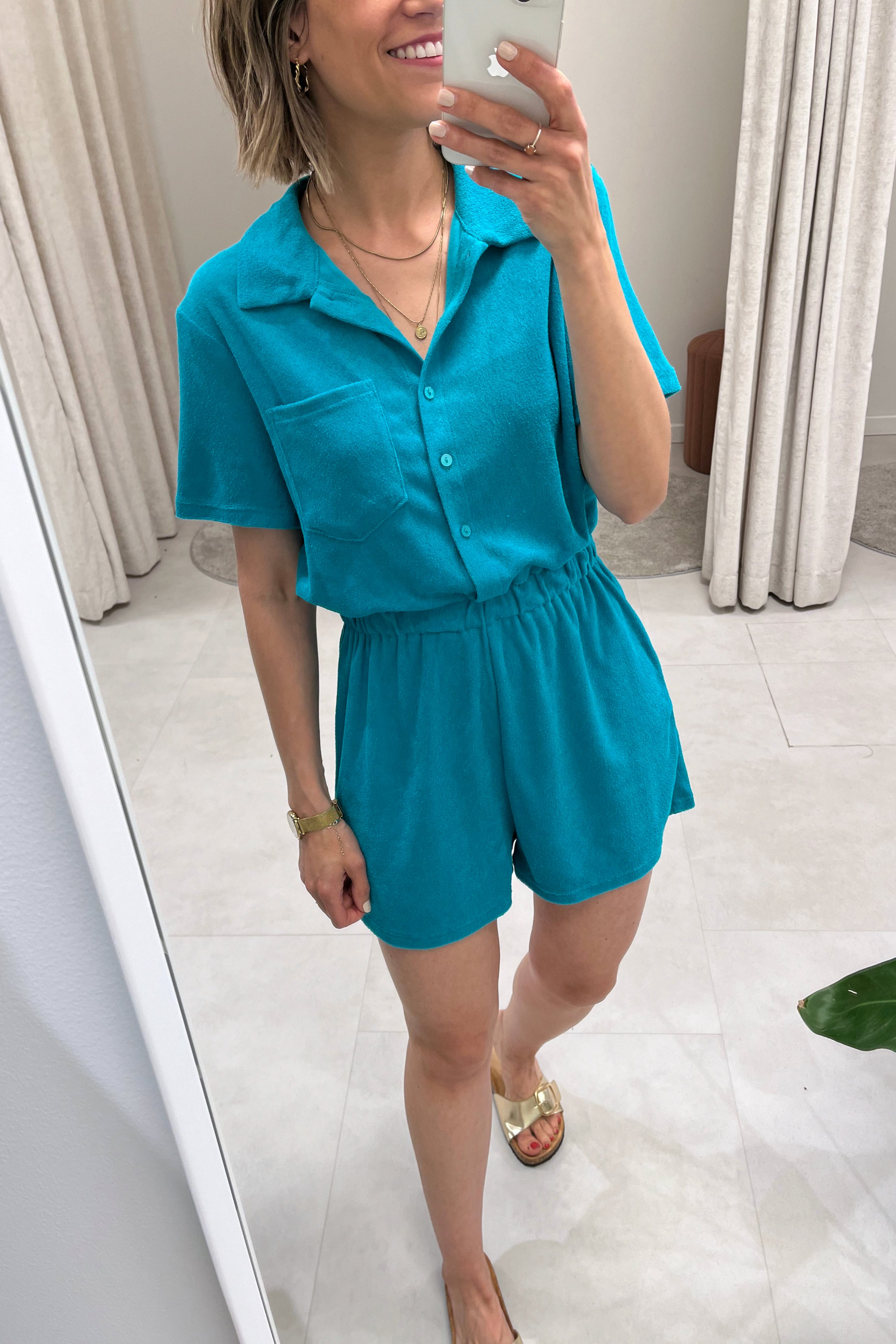 Frotte Playsuit Tropical Green
