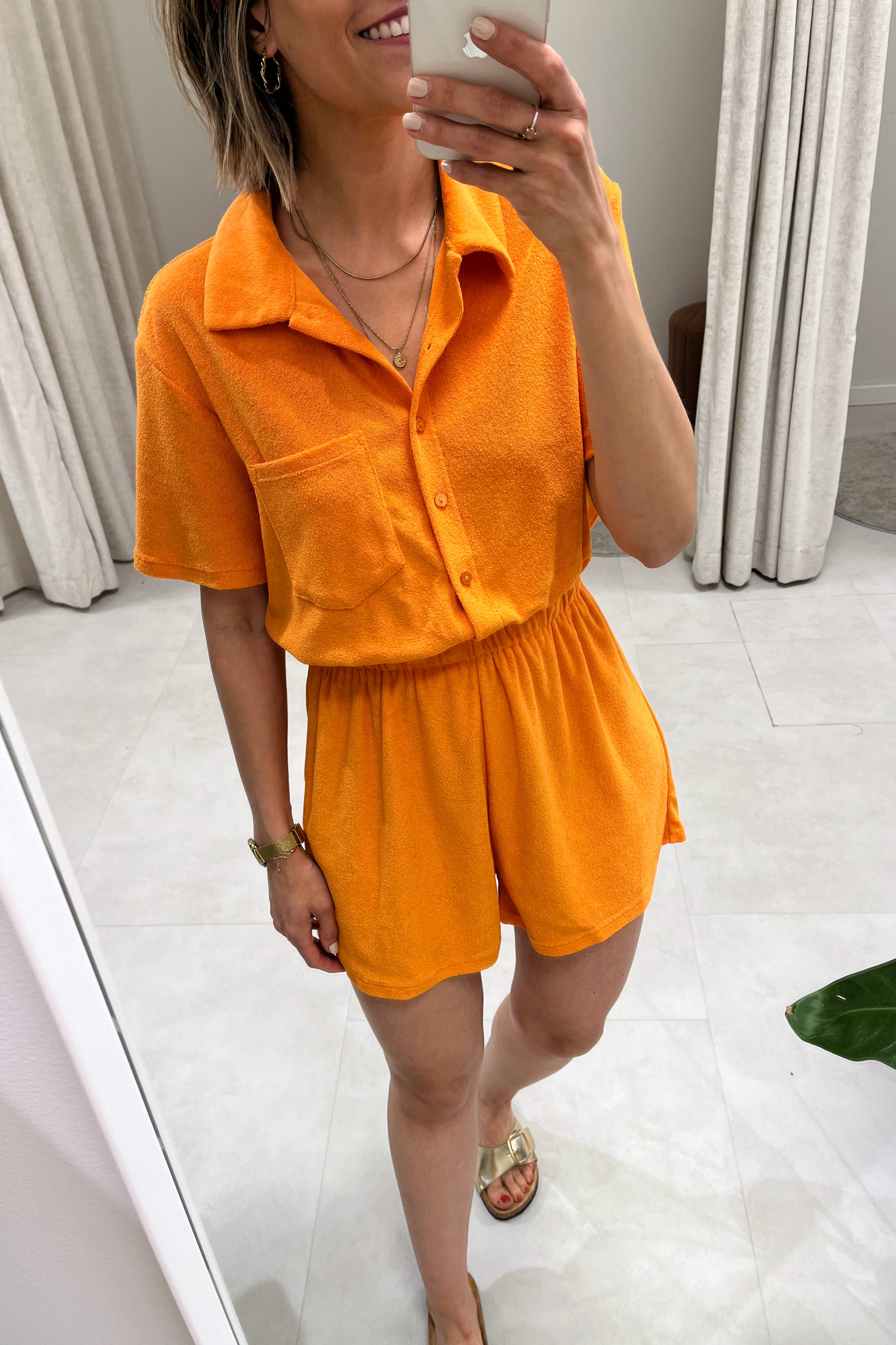 Frotte Playsuit Sun Orange
