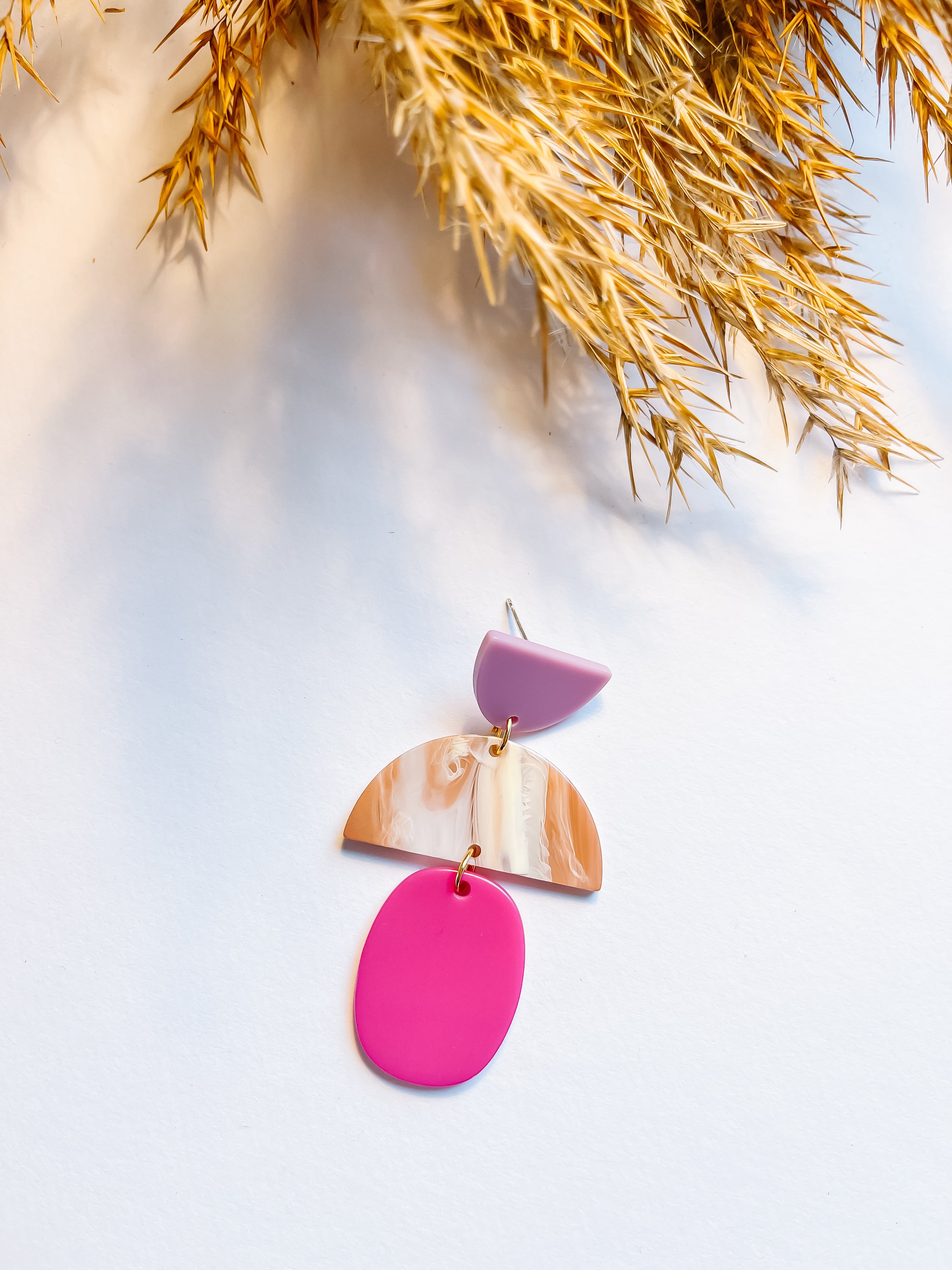Coralie Magenta & Lilac Earrings