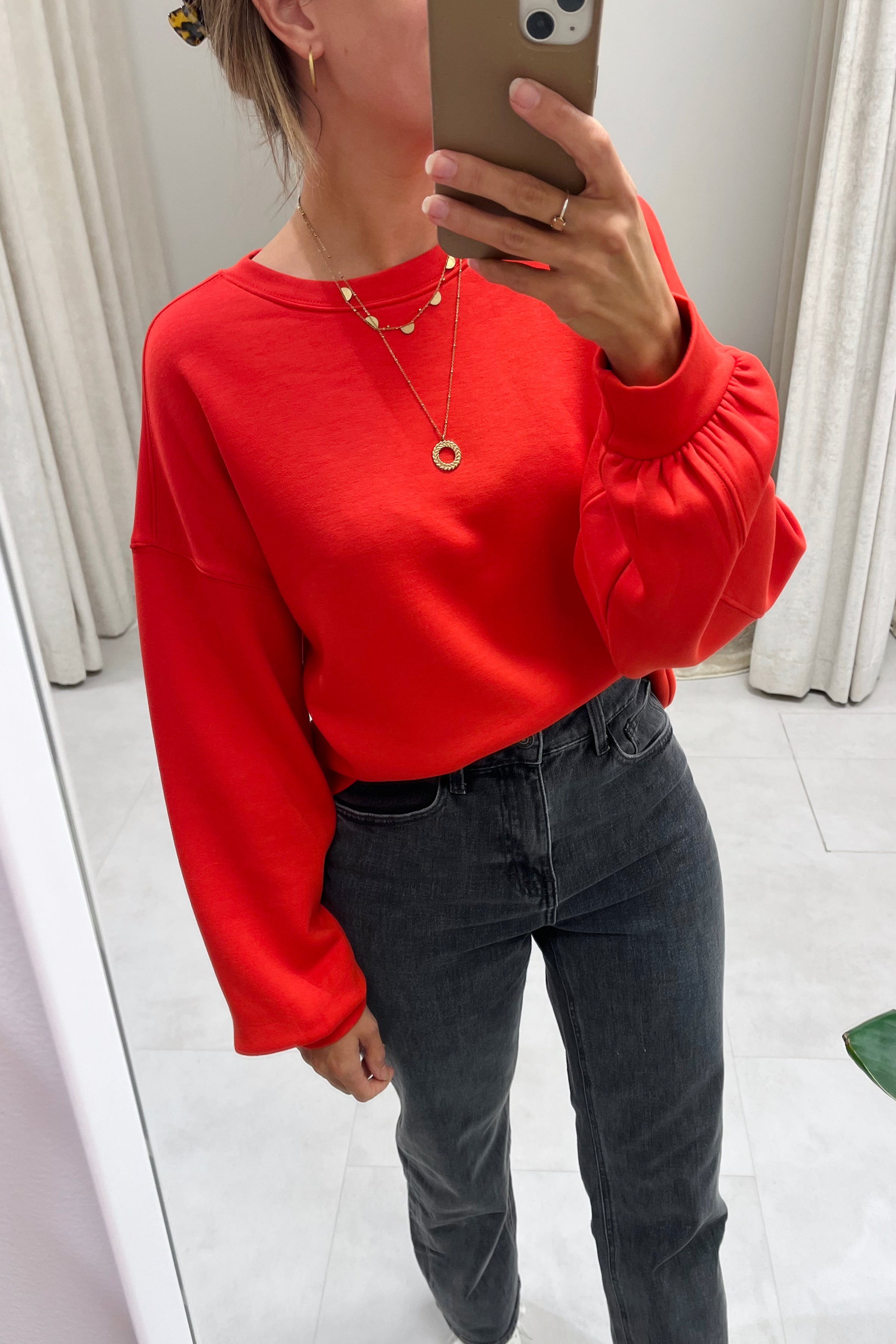 Janelle Lima Sweatshirt / Aurora Red