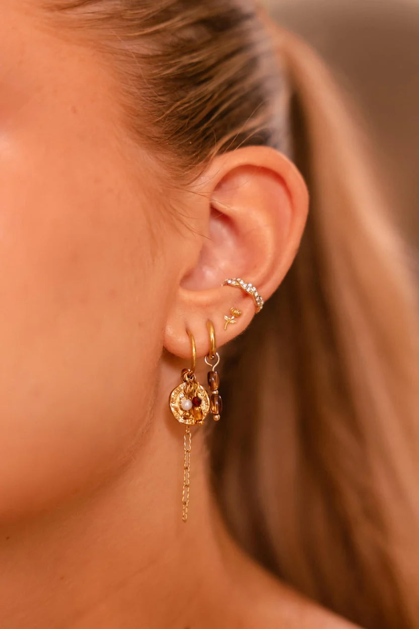 Coin Long Hoop Gold