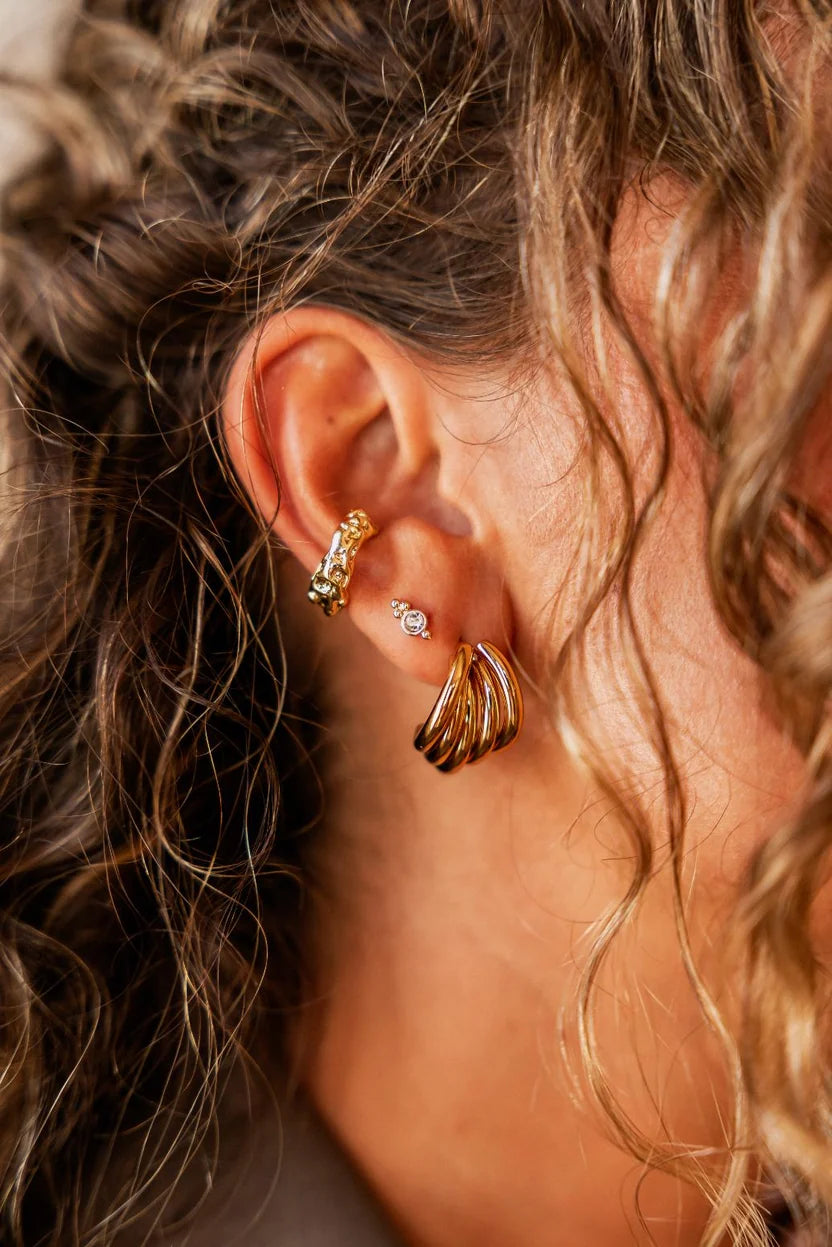 Brown Round Hoop Gold