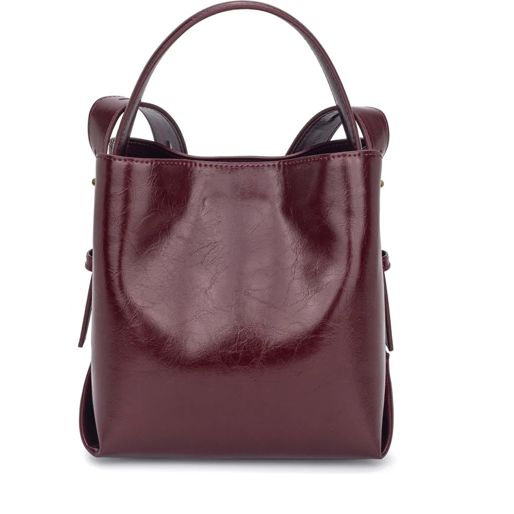 Molly Raw Structure Bag - Burgundy