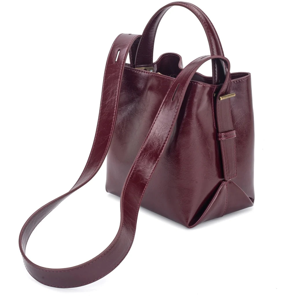 Molly Raw Structure Bag - Burgundy