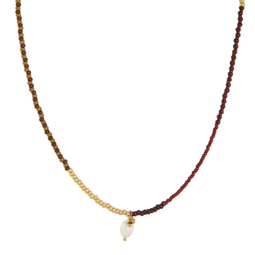 Oxblood Necklace Gold