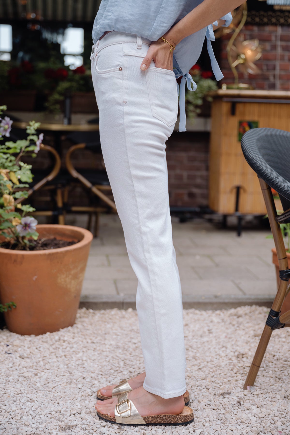 Stovepipe Jeans White