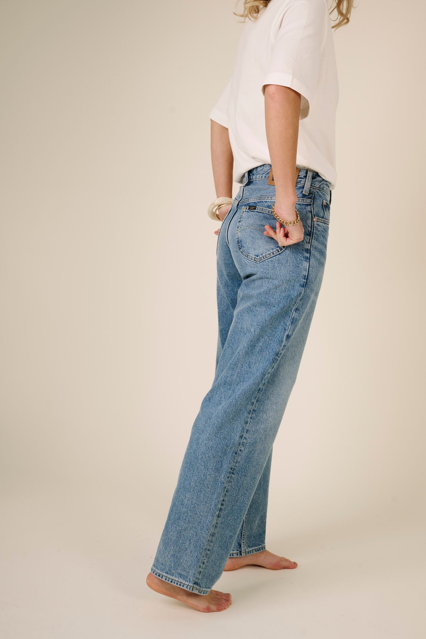 Rider Loose Straight Jeans Blue Koi