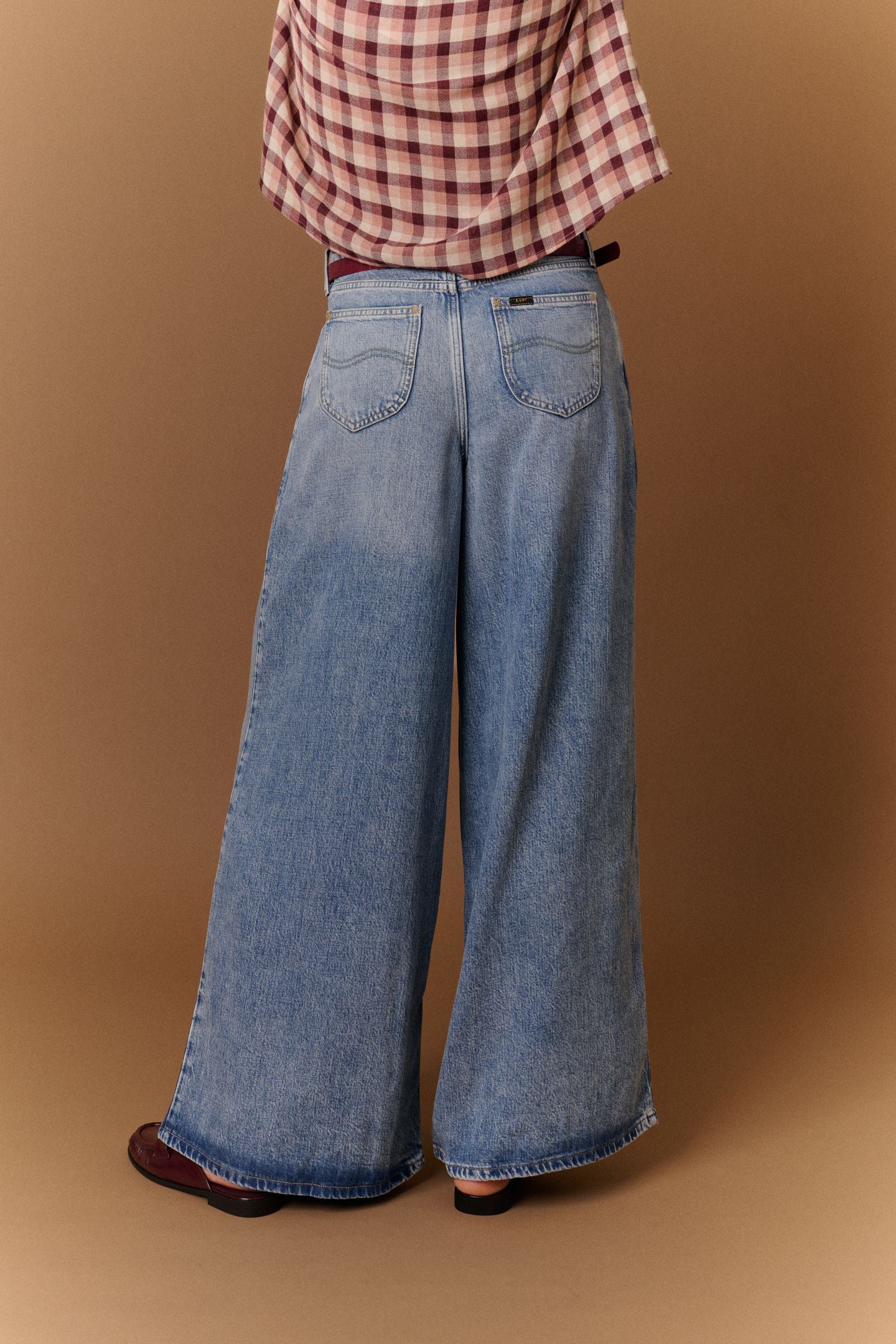 Pleated Jeans Preppy Blue