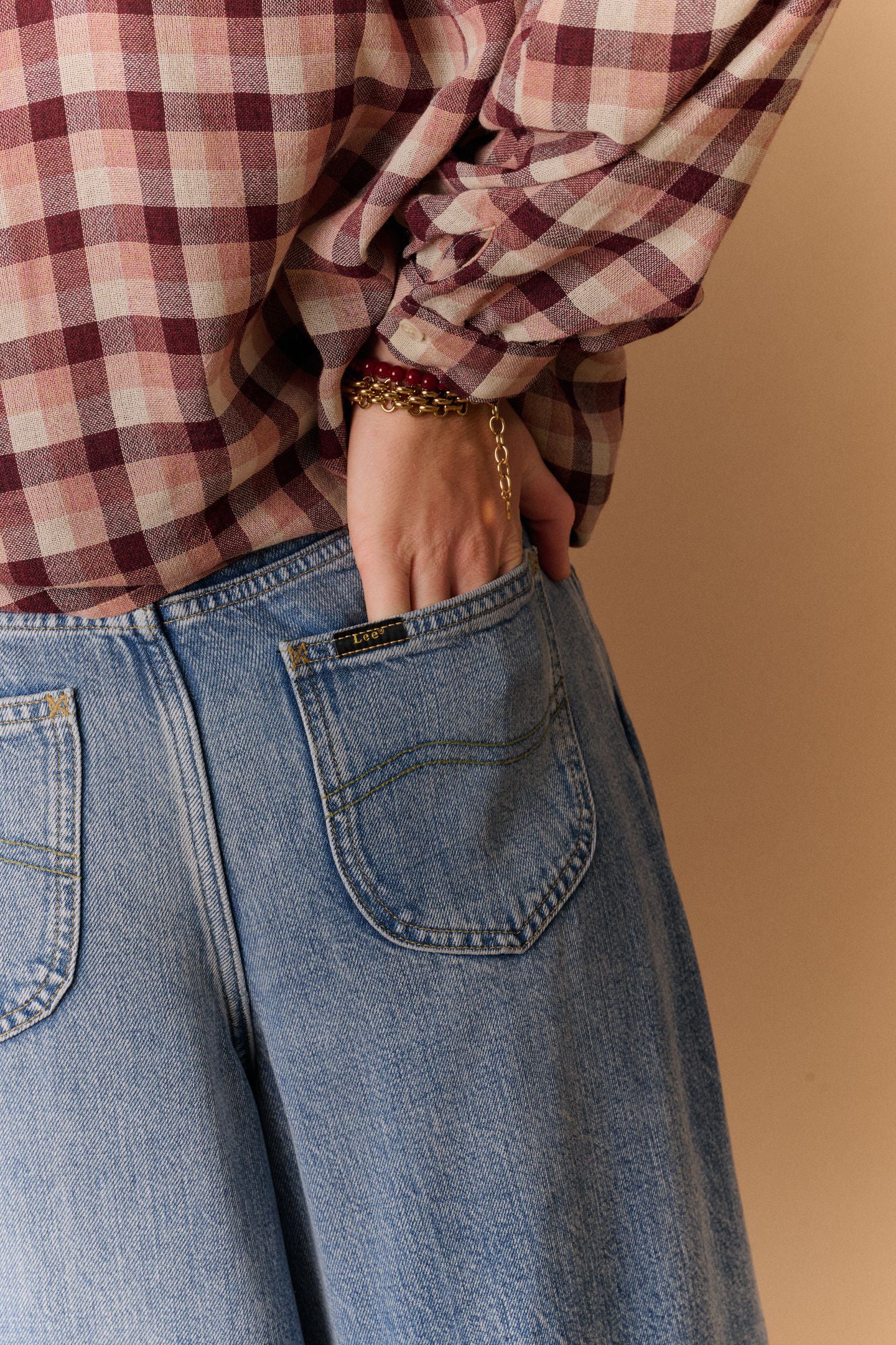 Pleated Jeans Preppy Blue