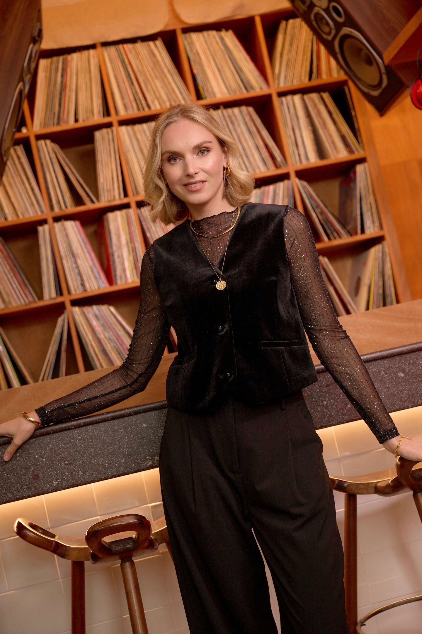 Turno Glitter Top Black