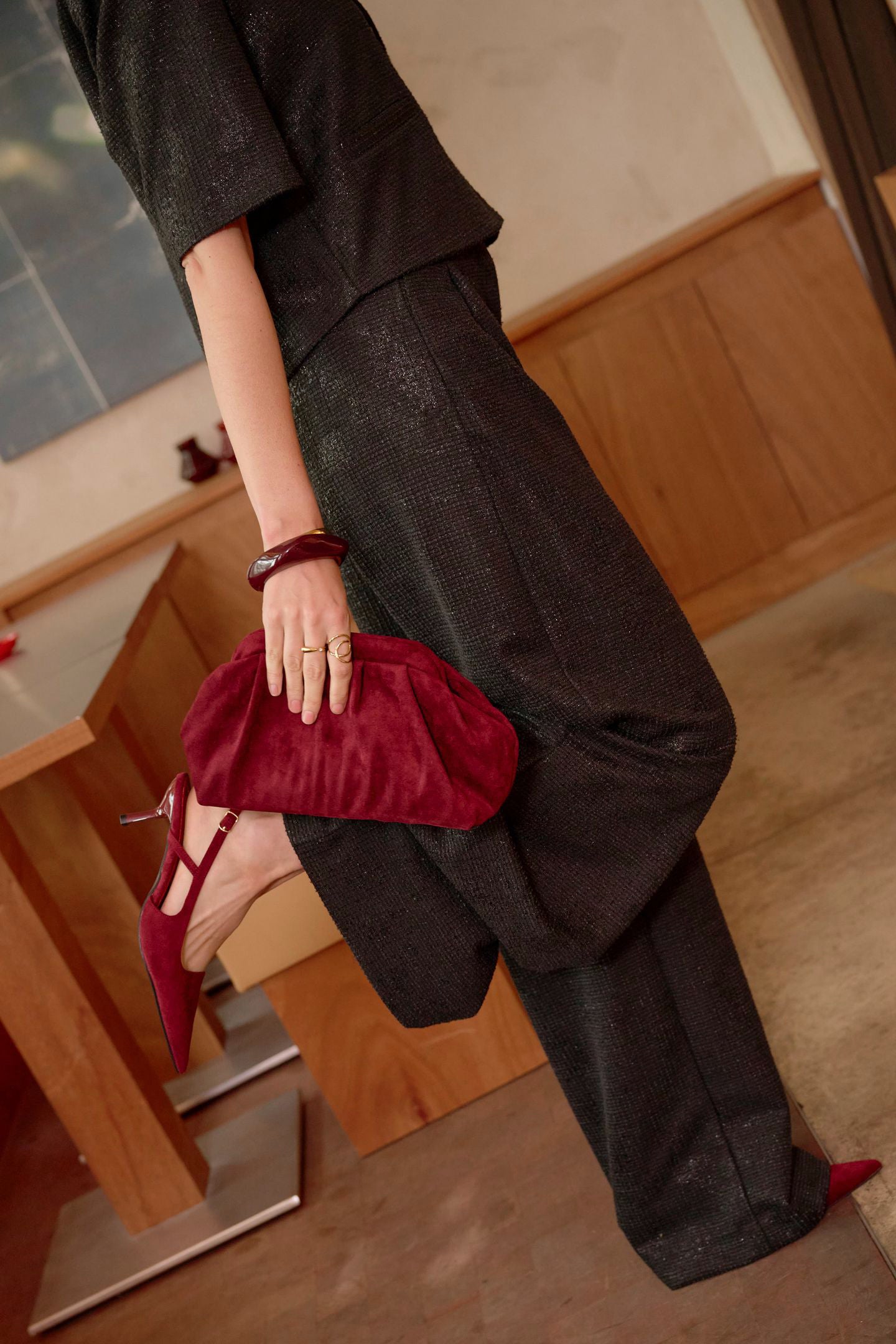 Anais Shoes Wine Red