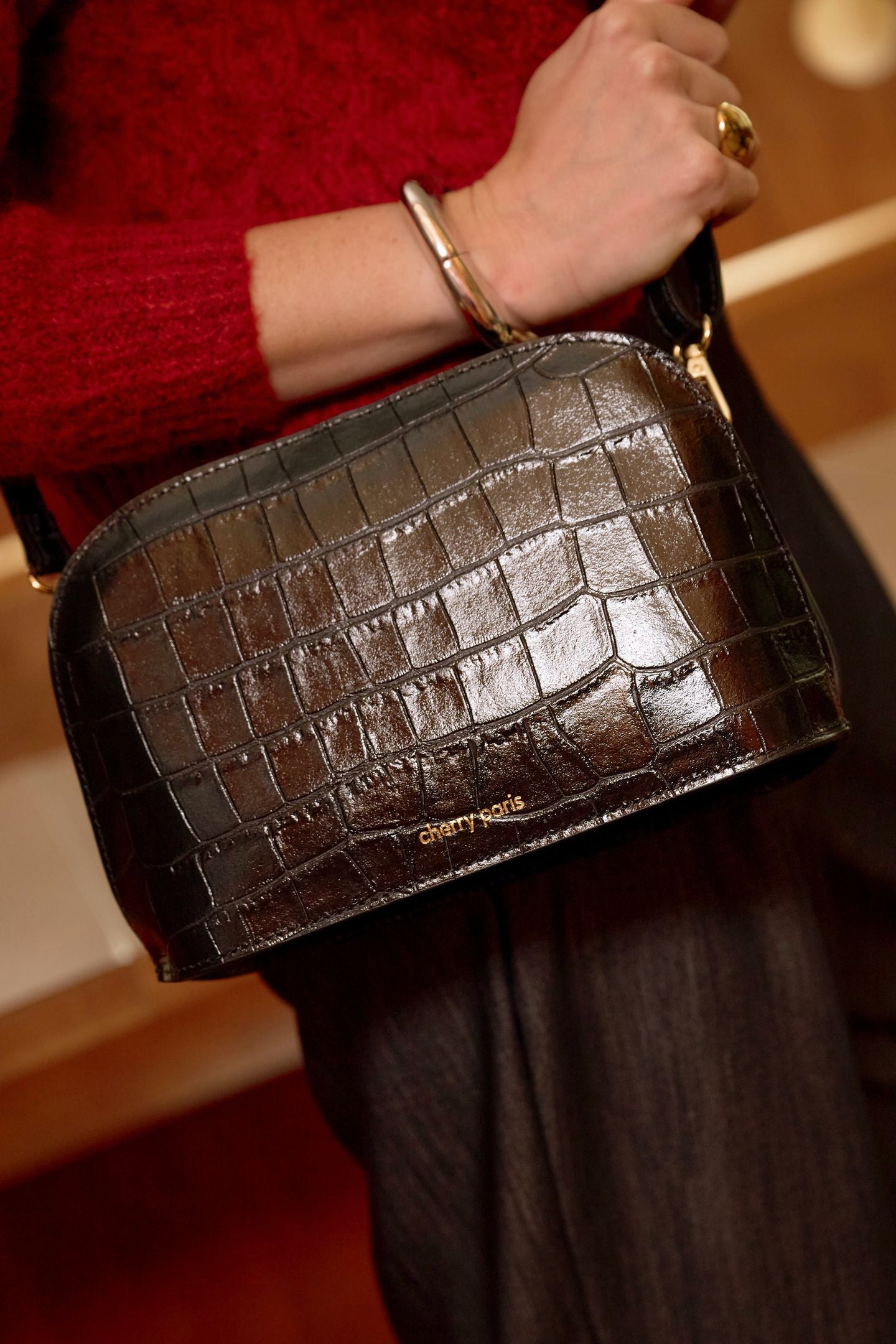 Deborah Croco Bag Noir
