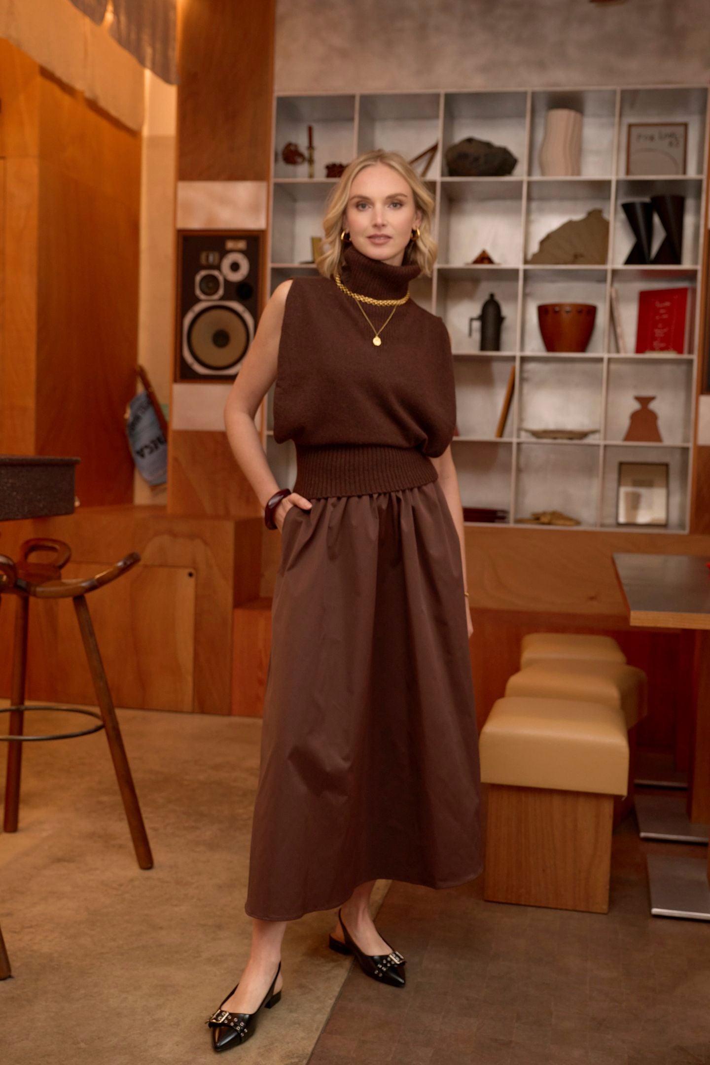 Detta Skirt Chicory Coffee