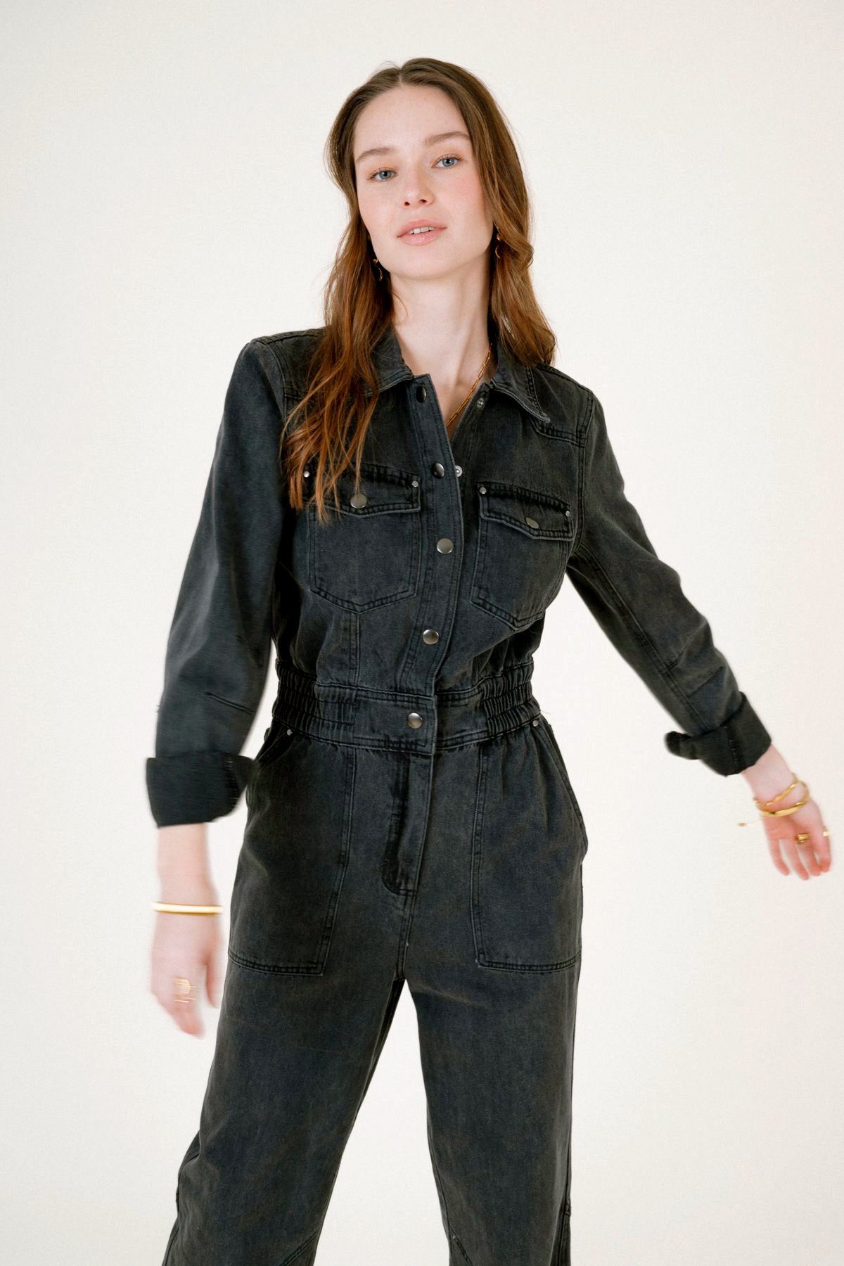 Nova Denim Jumpsuit Black/Washed