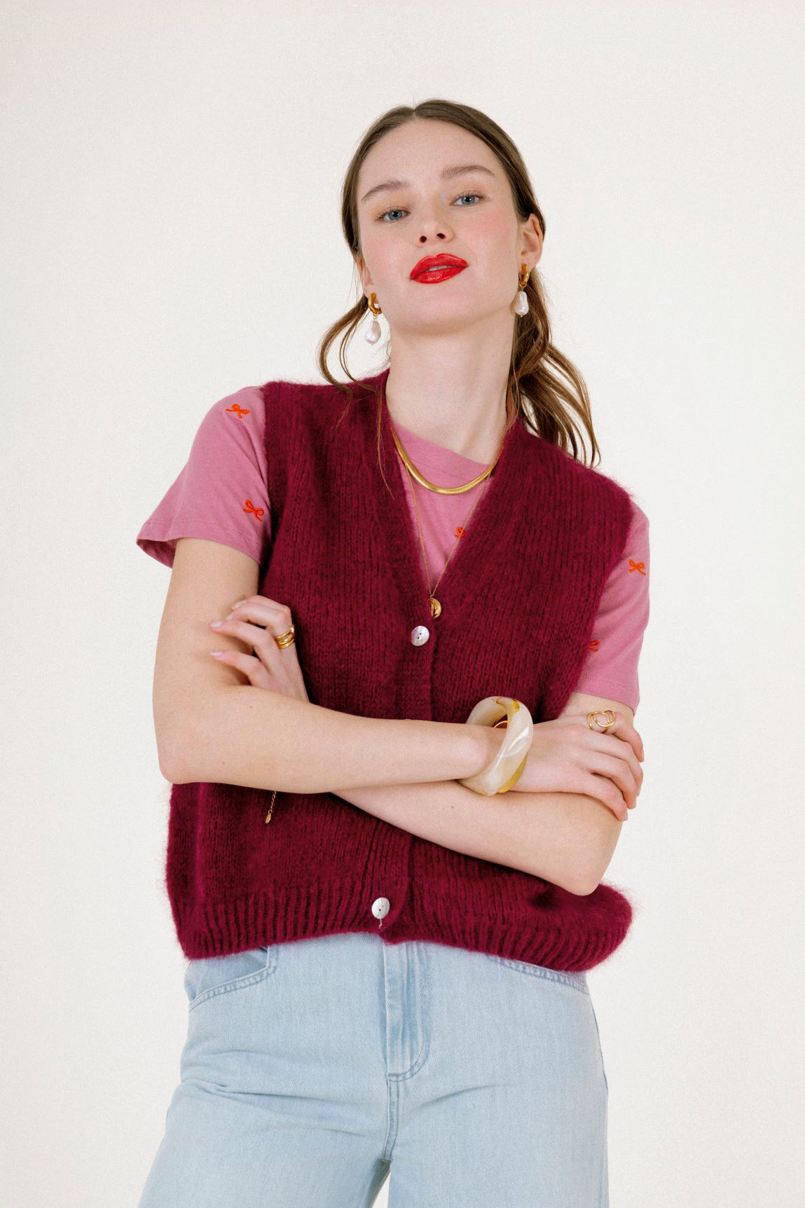 Leonor Vest Burgundy