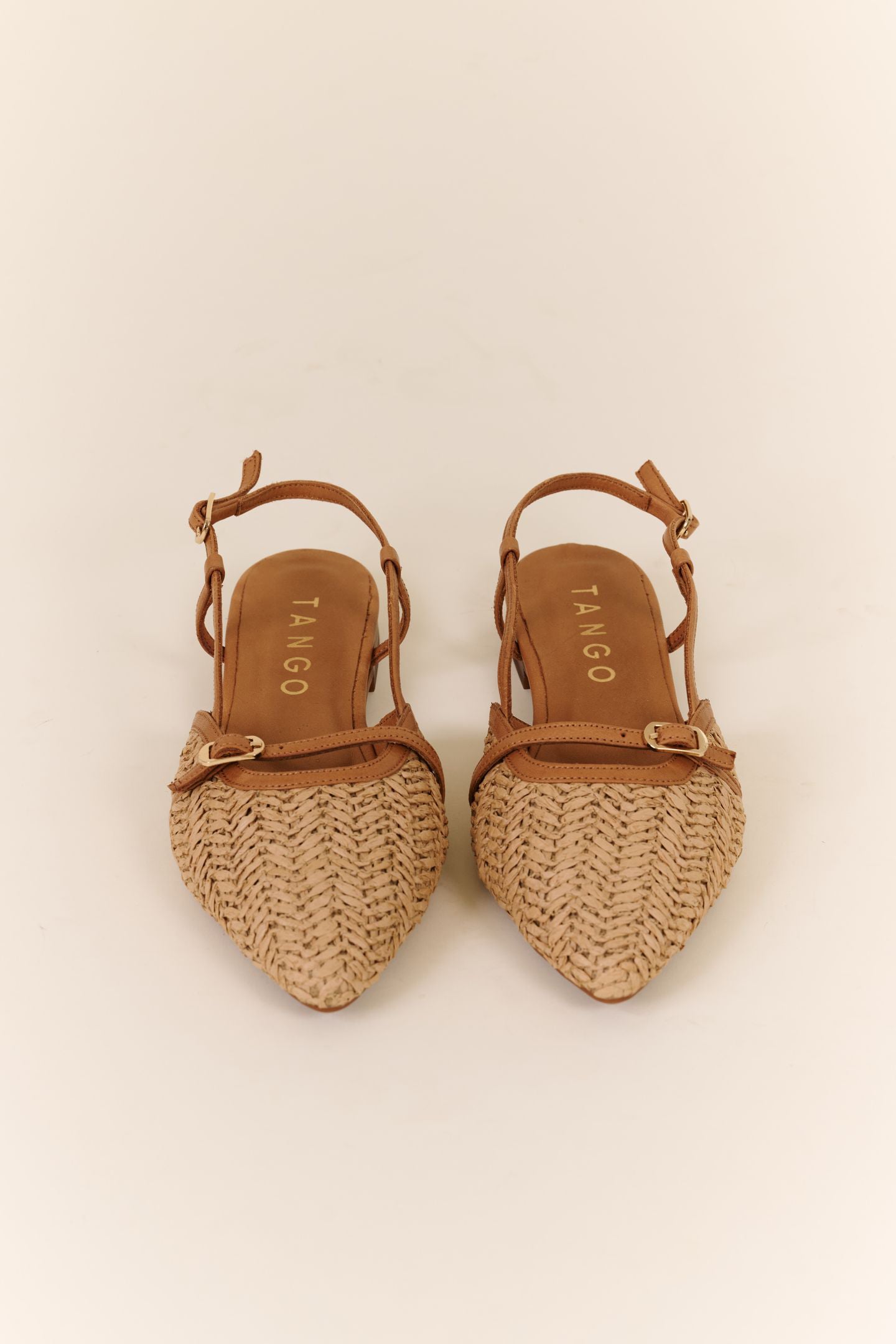 Duna Slingbacks Cognac Raffia