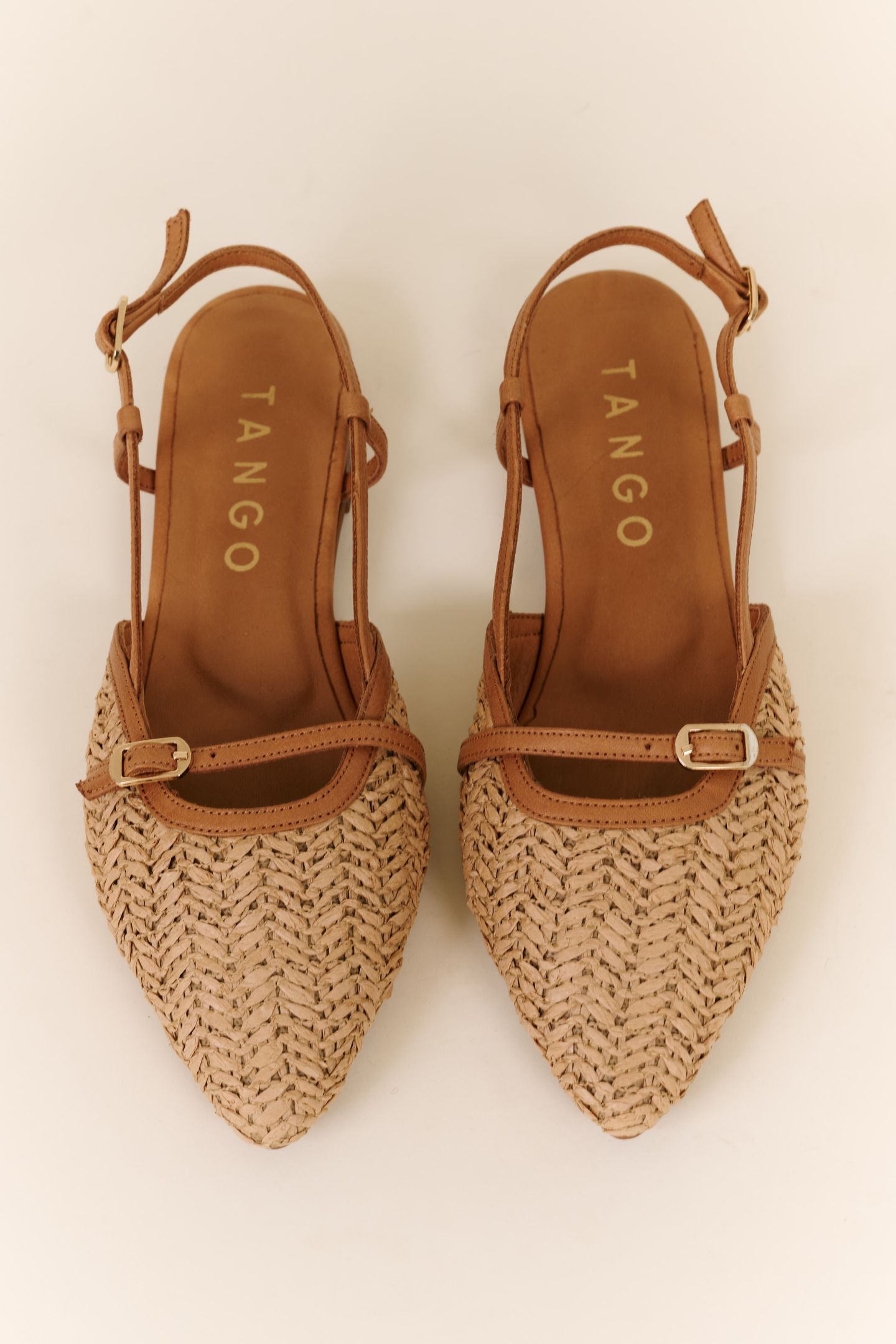 Duna Slingbacks Cognac Raffia