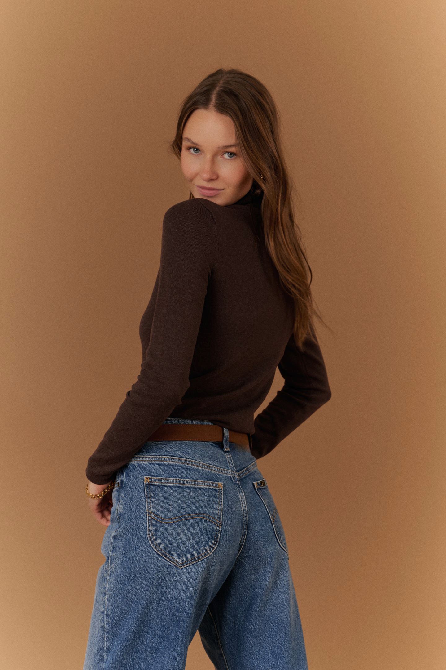 Malu Rollneck Top Coffee Bean