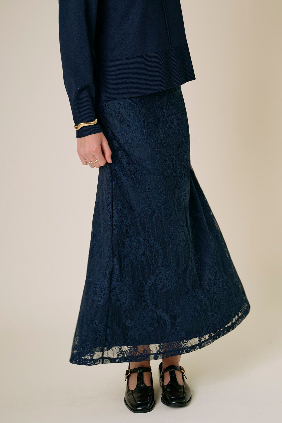 Femma Lace Skirt Navy Blazer