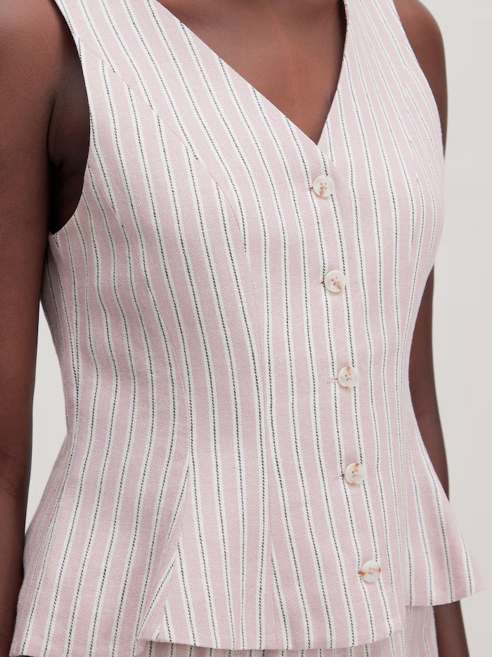 Vada Vest Pink Stripes