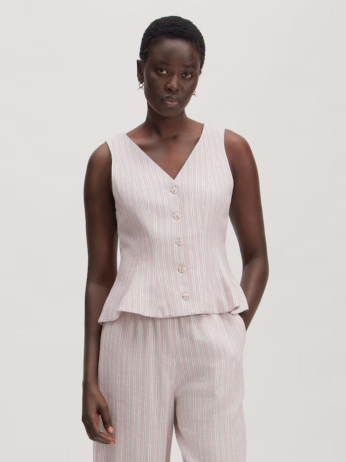 Vada Vest Pink Stripes