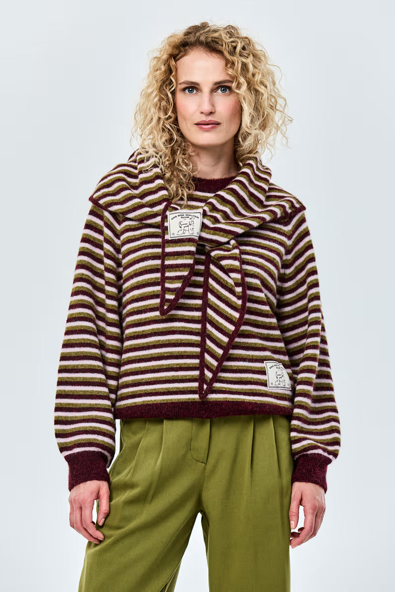 Grandana Scarf Bordeaux Stripes