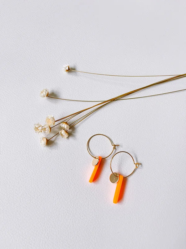 Annet Earrings Neon Orange