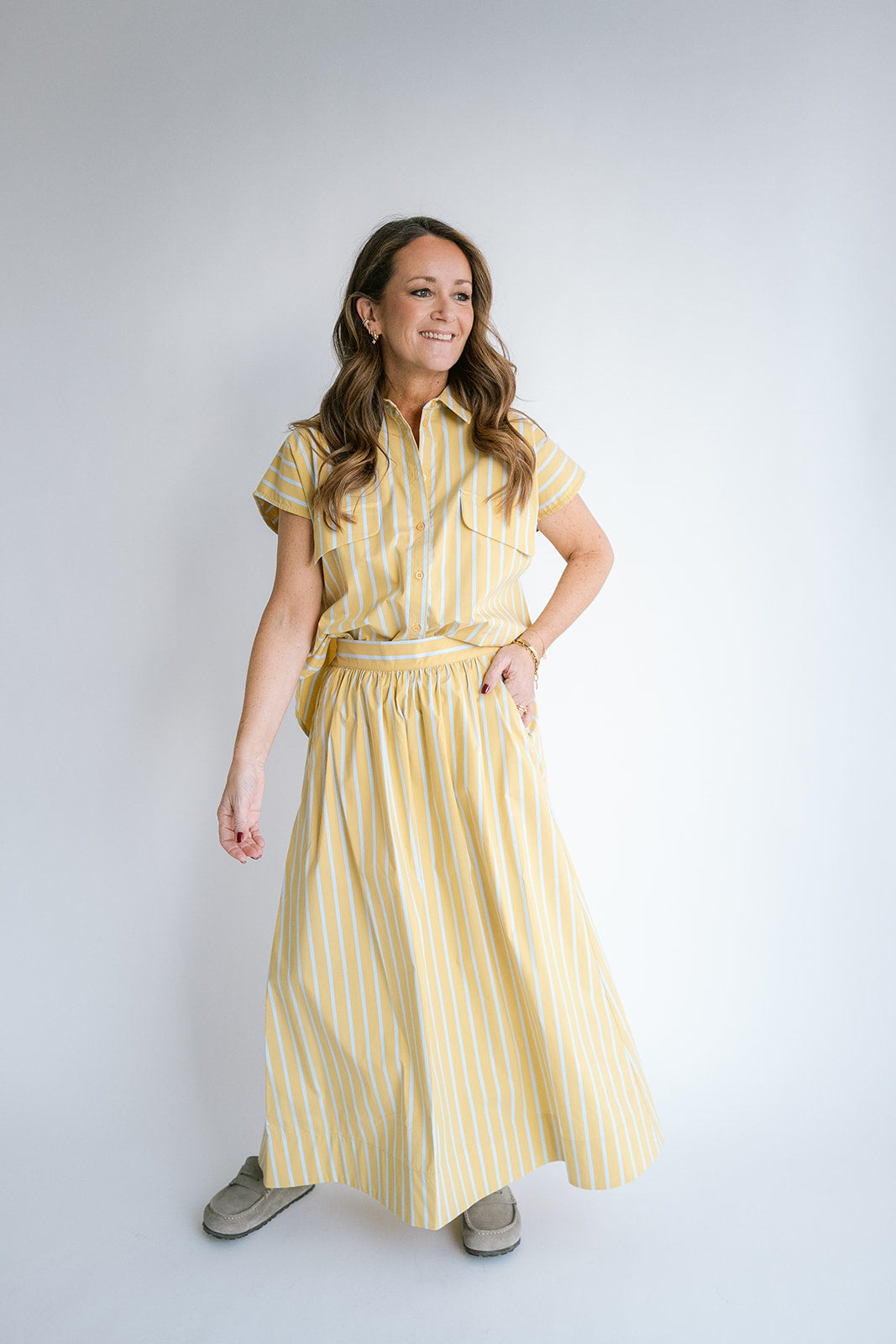 Jax Skirt Yellow Blue Stripe