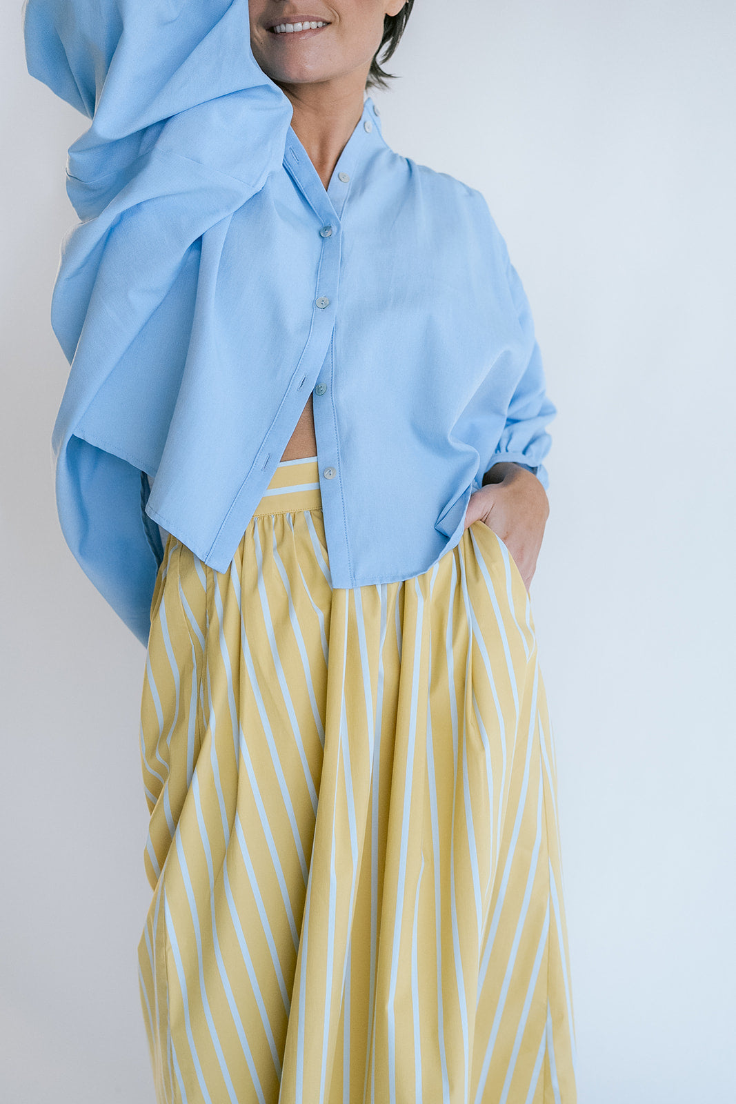 Jax Skirt Yellow Blue Stripe