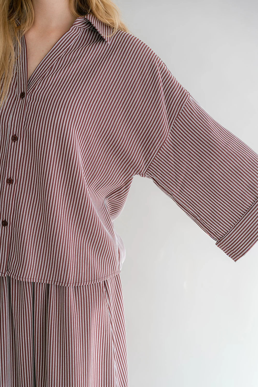 Manu Blouse Bordeaux Stripe
