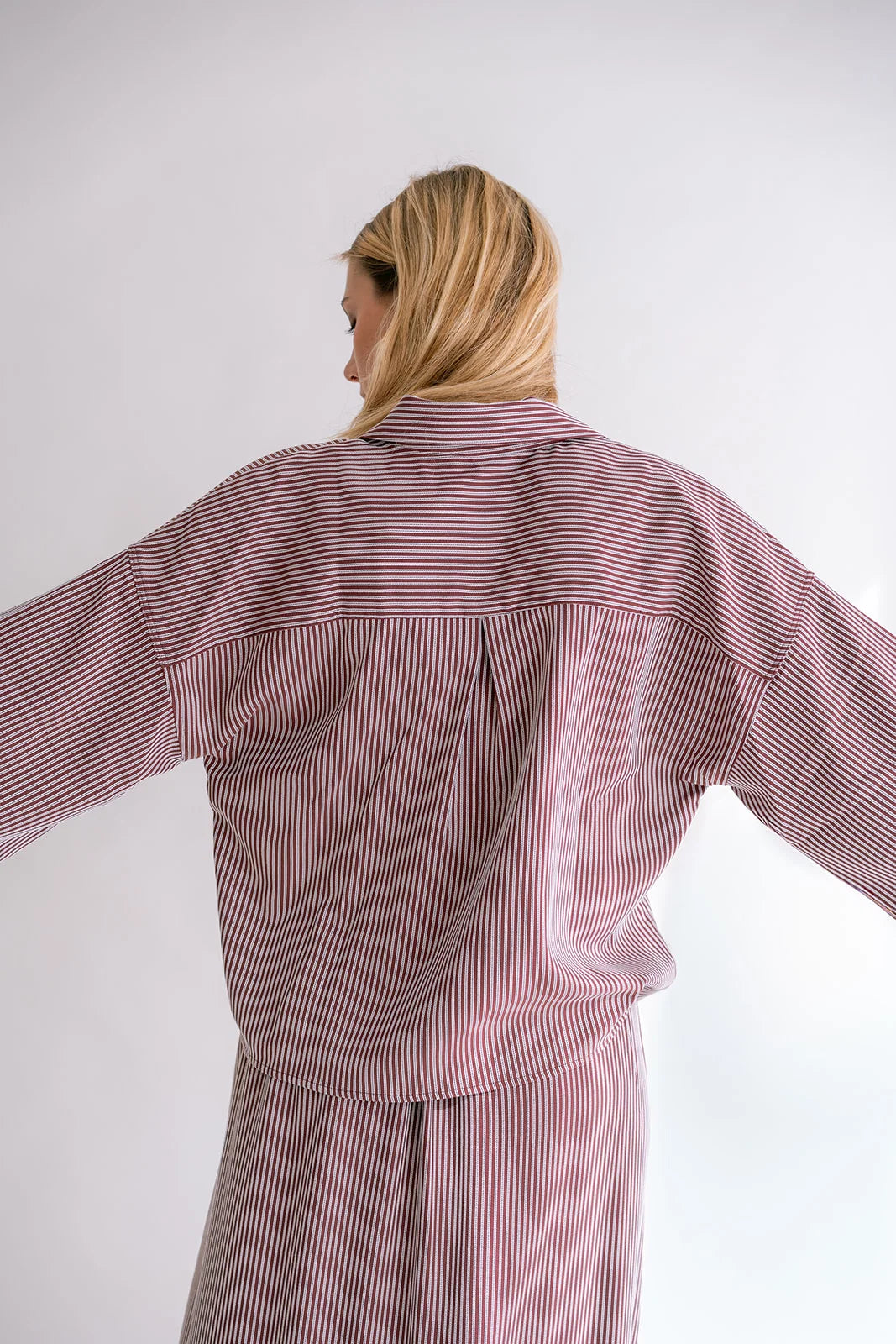 Manu Blouse Bordeaux Stripe