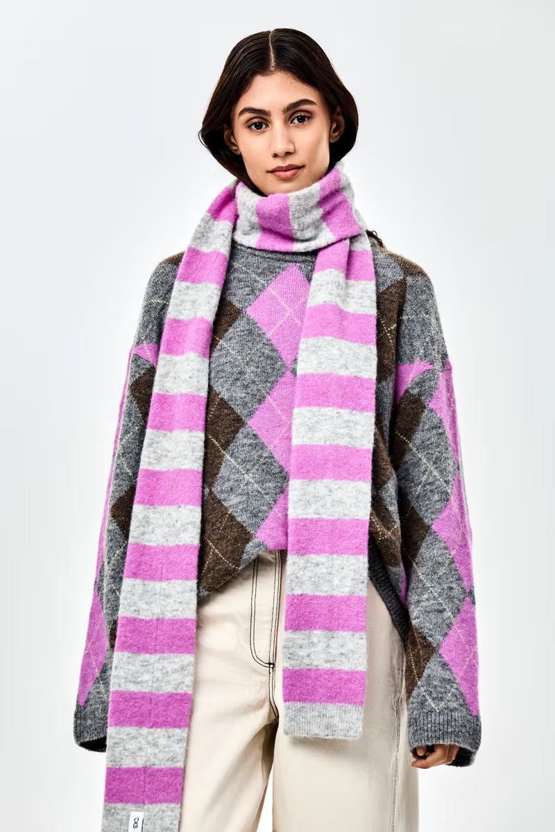 Scoison Scarf Grijs/Roze