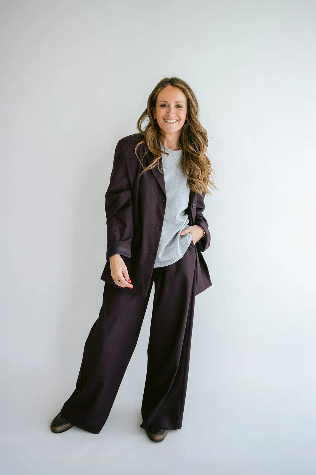 Sam Pants Solid Bordeaux