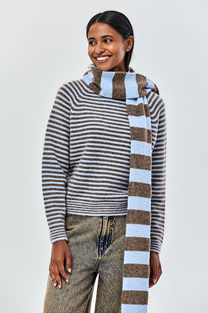 Scoison Scarf Bruin/Lichtblauw
