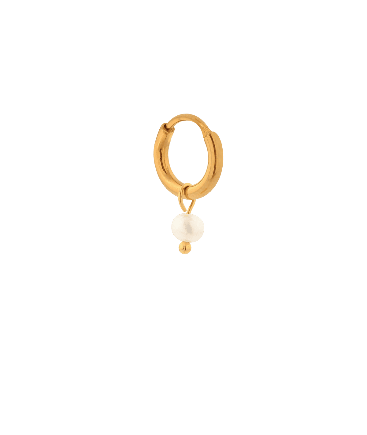 Small Pearl Dot Hoop Gold